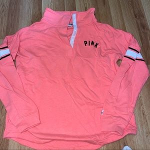 PINK 1/4 button sweatshirt